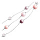 Elsa Lee Paris sterling silver bracelet, 3 chains with different colours for the pearls and pink Cubic Zirconia