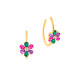 Flower Hoop Earrings petals multicolor by Elsa Lee Paris