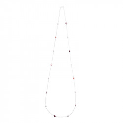 Elsa Lee Paris silver string, carefully made with pink pearls and pink Cubic Zirconia, 100cm length