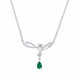 Collier vert émeraude pierre goutte poire et courbes torsadées serti collier argent - Elsa Lee Paris