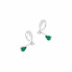 Boucles d'oreilles vert émeraude puces d'oreilles entrelacées pierre vert émeraude taille goutte poire - Elsa Lee Paris
