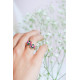 Golden Flower Ring multicolor petals two flowers by ELSA LEE Paris 