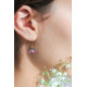 Boucles d'oreilles Fleur Pendantes doré en argent motif pétales multicolores par Elsa Lee