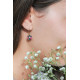 Boucles d'oreilles Fleur Pendantes doré en argent motif pétales multicolores par Elsa Lee