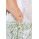 Bracelet Jaune fleur chaîne dorée avec pétales multicolores bijou argent - Elsa Lee Paris