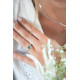 Silver V Ring emerald green pear cut stone silver ring set - Elsa Lee Paris