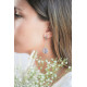 Purple wind rose earrings silver by French jewellery designer Elsa Lee. Drop silver earrings rose wind
