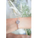 Rosace Bracelet with marquise cut purple and white stone - silver wind rose bracelet by Elsa Lee