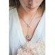 Collier cravate piece ronde rose des vents rosace argent Elsa Lee Paris 