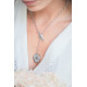 Collier cravate piece ronde rose des vents rosace argent Elsa Lee Paris 