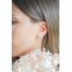 Silver studs earrings rond circle earrings water waves earrings rain - french design by Elsa Lee Paris