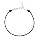 Bracelet Clear Spirit Elsa Lee Paris, oxyde de Zirconium serti clos sur cordon ciré noir