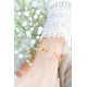 bracelet grande maille grand mousqueton rond doré. Bracelet plaqué or jaune. Elsa Lee Paris