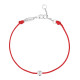 Bracelet Clear Spirit Elsa Lee Paris, oxyde de Zirconium serti clos sur cordon ciré rouge