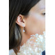 boucles d'oreilles perles naturelles rose baroque en argent par Elsa Lee. Boucles pendantes perles d'eau douce