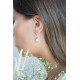Dangling white baroque pearl earrings by French jewellery designer Elsa Lee Paris - white natural pearl earrings