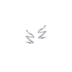 Boucles d'oreilles argent zig zag puces battements coeur