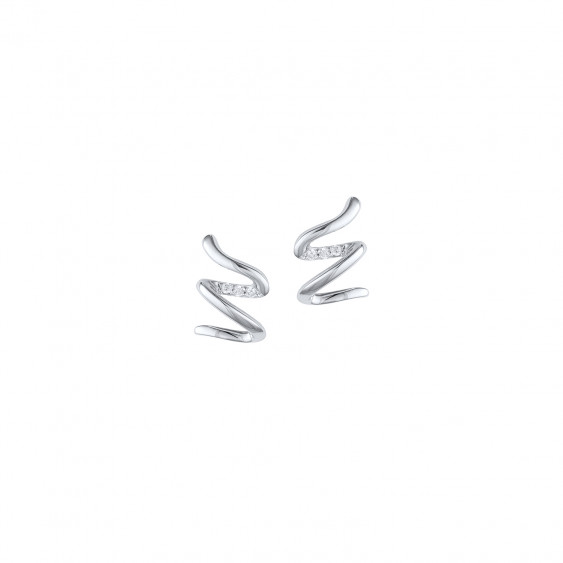 Boucles d'oreilles argent zig zag puces battements coeur