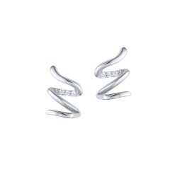 Boucles d'oreilles argent puces battements coeur zig zag