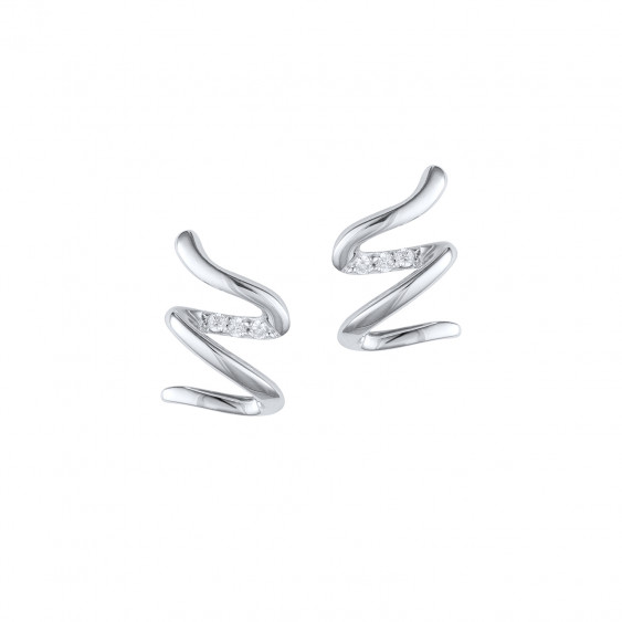 Boucles d'oreilles argent puces battements coeur zig zag