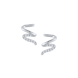 Boucles d'oreilles puces argent battements coeur zig zag