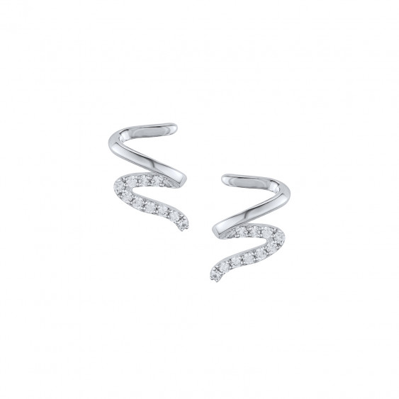 Boucles d'oreilles puces argent battements coeur zig zag