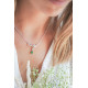 necklace with pear cut emerald green stone twisted curves - Elsa Lee Paris
