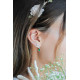 Boucles d'oreilles puces earline argent goutte poire vert émeraude