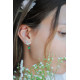 studs earlines Earrings twisted silver pear cut green emerald stone -Elsa Lee Paris