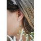 Boucles d'oreilles poire goutte pierre vert emeraude pendant ear jacket argent 