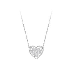 Silver heart necklace for her valentine's heart necklace symbolic gift