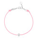 Bracelet Clear Spirit Elsa Lee Paris, oxyde de Zirconium serti clos sur cordon ciré rose