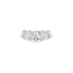 half eternity stone ring silver traditional ring by Elsa Lee Paris
