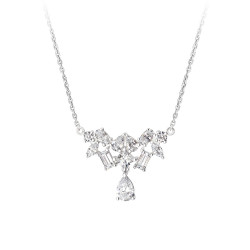 Collier pendentif argent rivière de pierres Elsa Lee Paris