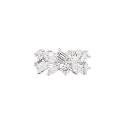 silver ring with white cubic zirconia silver tennis ring by elsa lee paris
