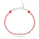 Bracelet Clear Spirit Elsa Lee Paris, oxyde de Zirconium serti clos sur cordon ciré rouge et chaîne en argent 