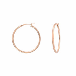 creoles rose gold lisses moyenne creoles rose 30 mm elsa lee