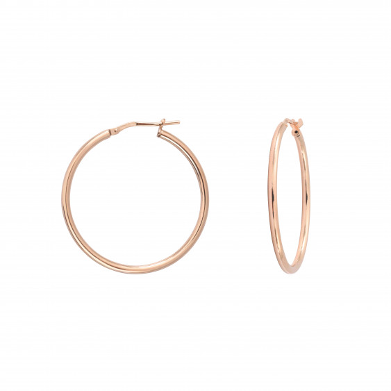 creoles rose gold lisses moyenne creoles rose 30 mm elsa lee