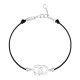 Elsa Lee Paris Linked Clear Spirit bracelet, with circle shaped pattern crafted in silver and trimmed with Cubic Zirconia on a b