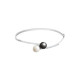bracelet rigide perles noire blanche bracelet perle noir blanche jonc bracelet jonc argent perle