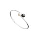 bracelet rigide perles noire blanche bracelet perle noir blanche jonc bracelet jonc argent perle