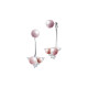 BOUCLES PENDANTES PERLES ROSES POUDREES EARJACKET PERLE ROSES ARGENT PUCE MAUVE