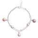 Bracelet perles roses mauves argent double chaine Elsa lee paris 