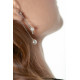 White pearl earjacket drop earrings with silver chain by Elsa Lee Paris
