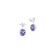 boucles d'oreilles pendantes ovales argent 925 pierres couleur mauve améthyste Elsa Lee Paris