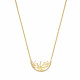 gold-plated sterling silver necklace with leaf motif and pavé-set stones