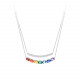 Collier deux rangs argent pierres multicolores Arc-en-ciel Elsa Lee
