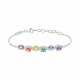 Rainbow bar chain bracelet with multicolored stones Elsa Lee Paris