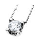 Elsa Lee Paris sterling silver necklace - one claws set diamond cut Cubic Zirconia 