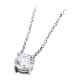 Elsa Lee Paris sterling silver necklace - one claws set diamond cut Cubic Zirconia 